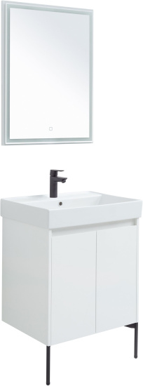 Мебель для ванной Aquanet Nova Lite 60 белый глянец, с дверками