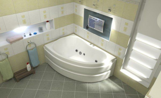 Акриловая ванна Bas Алегра 150 см L с г/м