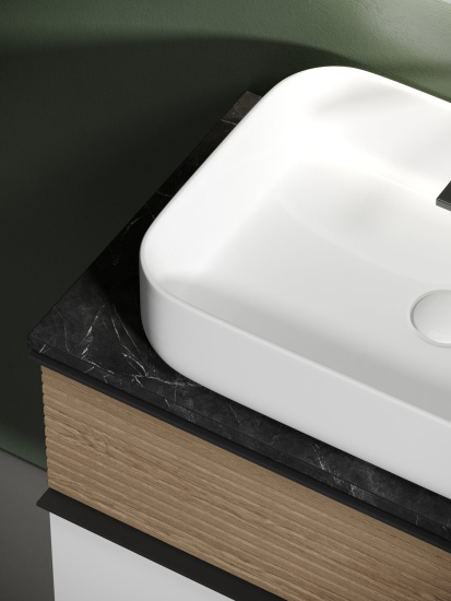 Тумба с раковиной Sancos Delta 80 дуб светлый/белый, DL80W