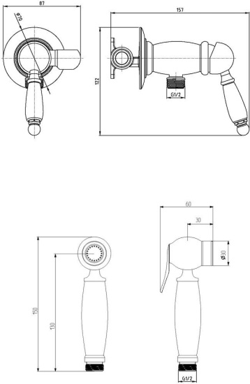 Гигиенический душ Veragio Salento 30642