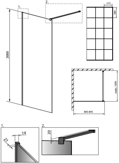 Душевая перегородка Radaway Modo New Black II Factory 90