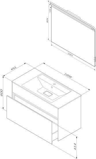Мебель для ванной AM.PM Inspire V2.0 100 белый матовый