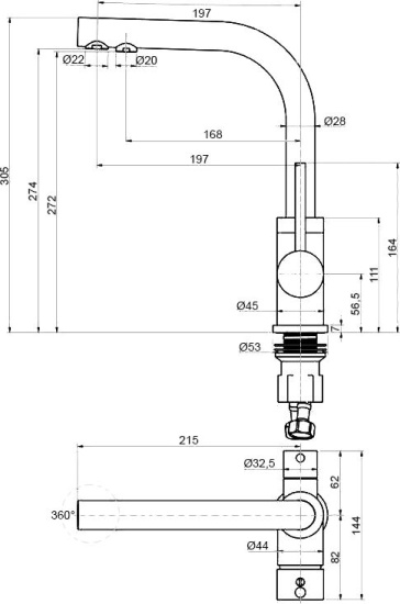 Смеситель для кухни Paulmark Essen Es213011-401TB антрацит