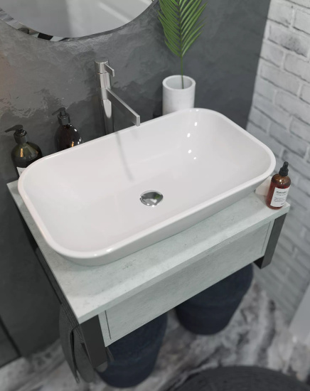 Тумба с раковиной 1MarKa Grunge Loft 60П бетон светлый