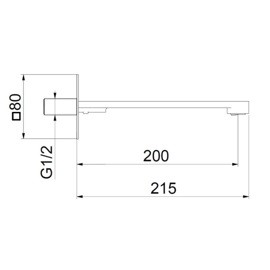 Излив Webert One-X AC1073015, хром