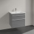 Тумба с раковиной Villeroy & Boch Venticello A92402 60 glossy grey, с белыми ручками