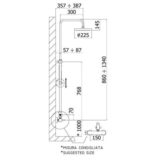Душевая стойка Paffoni Mini Master ZCOL600CR