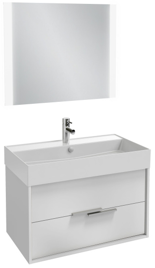 Тумба с раковиной Jacob Delafon Vivienne 80 белая, ручки хром