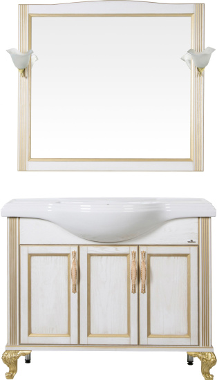 Тумба с раковиной ValenHouse Эллина 105 патина золото