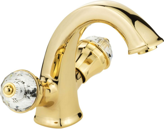 Смеситель для раковины Migliore Korona Crystal 27330 золото