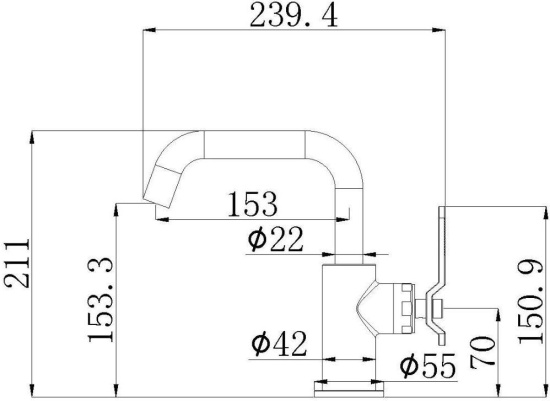 Смеситель для раковины Bronze de Luxe 1760's Loft 1178CC хром