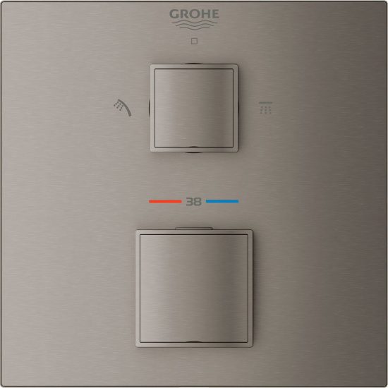 Смеситель для душа Grohe Grohtherm Cube 24154AL0 термостат, темный графит