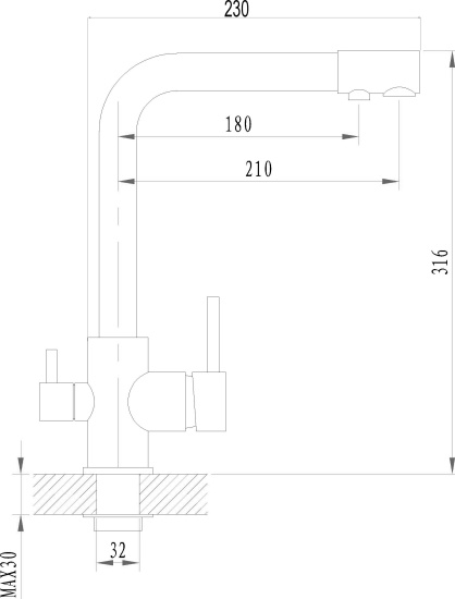 Смеситель для кухни Granula GR-3015 графит