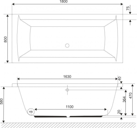 Акриловая ванна Excellent Aquaria Lux 180x80 с гидромассажем