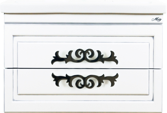 Мебель для ванной Misty Дели 80 белая, патина серебро