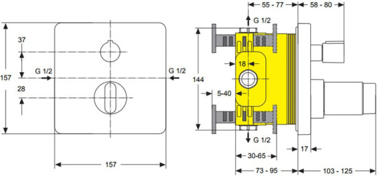 Смеситель для душа Ideal Standard Moments A4718AA термостат
