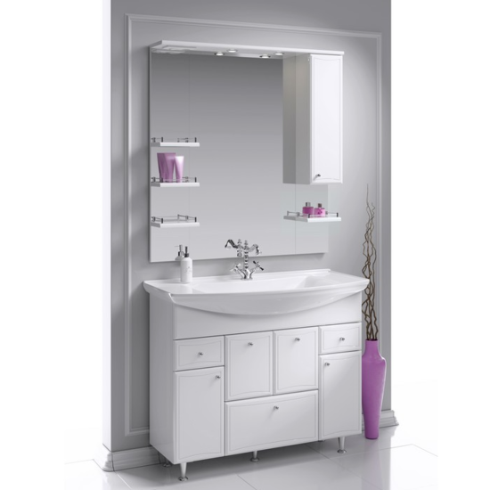 Тумба с раковиной Aqwella Барселона Люкс 105 с бельевой корзиной