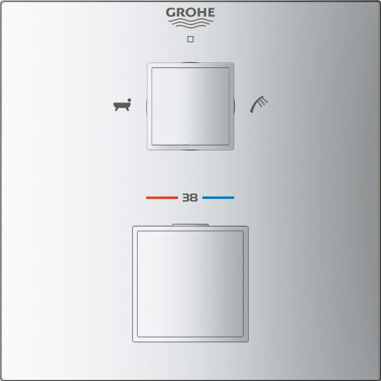 Смеситель для ванны Grohe Grohtherm Cube 24155000, термостат