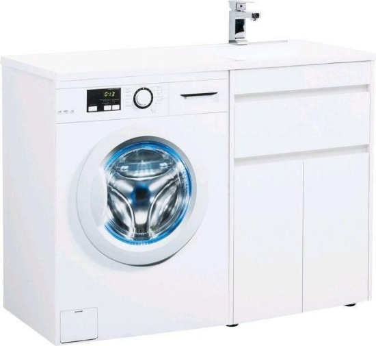 Тумба с раковиной Aquanet Токио 120 R белая напольная, 1 ящик, 2 дверцы