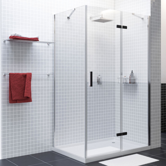 Душевой уголок Wasserkraft Aller 10H06RB black matt, 120x80 см