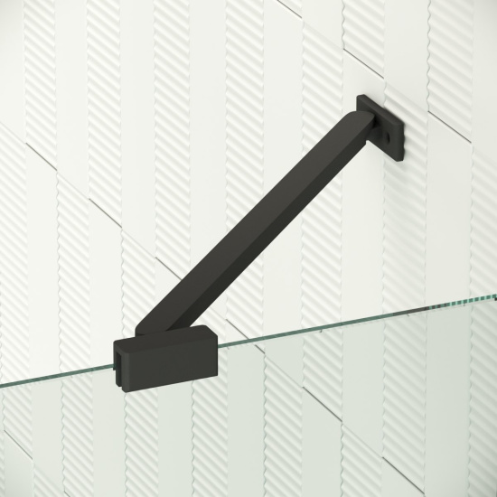 Душевая дверь в нишу Vegas Glass  AFP-F Retta 150 02М 02 L, профиль черный матовый, стекло шиншилла