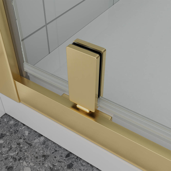 Душевая дверь в нишу Veconi Ottimo P30 G OP30G-80-01-C9, профиль золото брашированное, стекло прозрачное