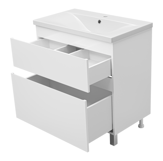Тумба с раковиной Misty Лаки 80 белая
