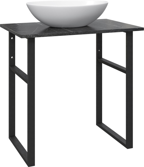 Мебель для ванной Diwo Элиста 80 чёрный мрамор, с раковиной Moduo 55 Leaf