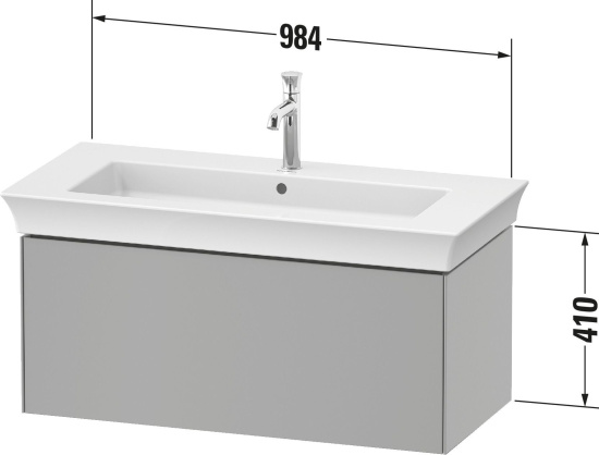 Тумба с раковиной Duravit White Tulip 105 шелковисто-матовый