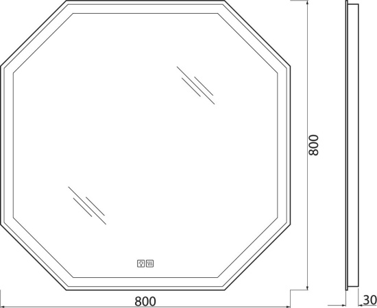 Зеркало BelBagno SPC-OTT-800-800-LED-TCH-WARM с подсветкой