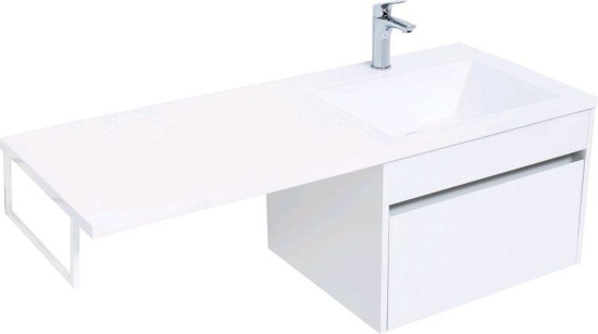 Тумба с раковиной Aquanet Токио 120 R белая подвесная, 1 ящик