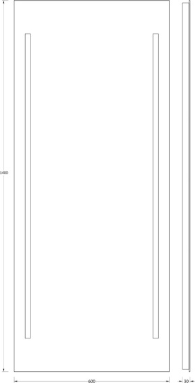 Зеркало Evoform Ledline BY 2125 60x140