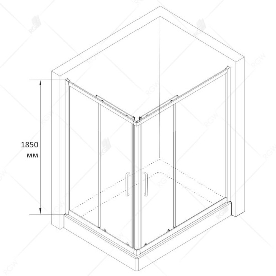 Душевой уголок RGW Classic CL-44B (785-800)х1000х1850 профиль черный, стекло прозрачное