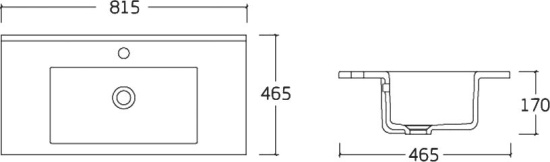 Мебель для ванной Vincea Mia 80 темный дуб, раковина VBS-13980