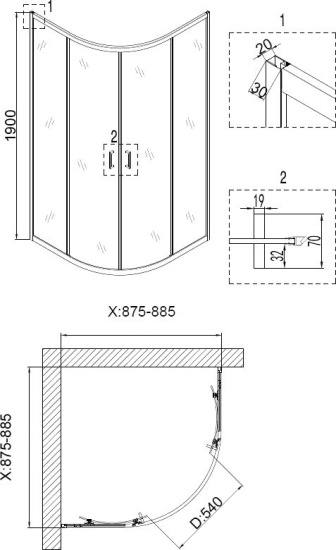 Душевой уголок Niagara Nova NG-6806-08 BLACK