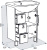 Мебель для ванной Triton Кристи 60 L, 3 ящика, белая