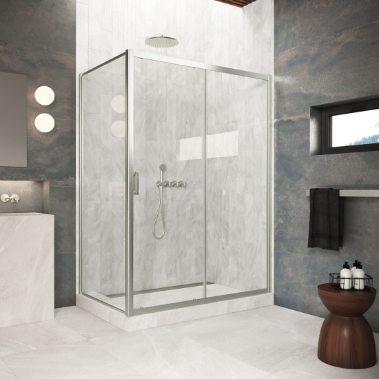 Душевой уголок Vegas Glass ZP+ZPV Protec 120*100 04 crystalvision, профиль никель, стекло crystalvision