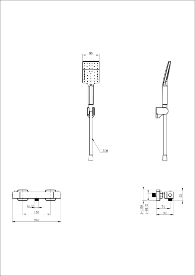 Смеситель для душа Wonzon & Woghand WW-B2026-A-CR с термостатом