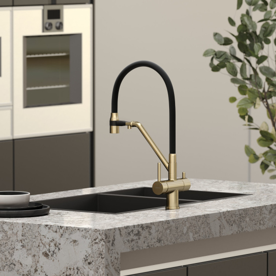 Смеситель для кухни Sancos Dora SC4003BG, брашированное золото