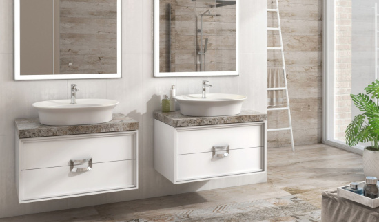 Мебель для ванной Kerama Marazzi Canaletto 80 со столешницей, белая