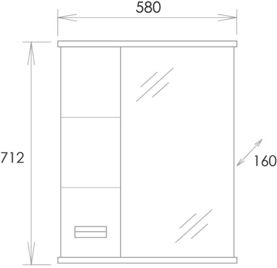 Зеркало Onika Балтика Black 58.01 L