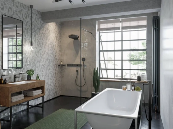 Полка Hansgrohe AddStoris 41741340 угловая, шлифованный черный хром