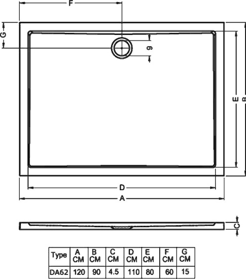 Поддон для душа Riho 254 120x90 см