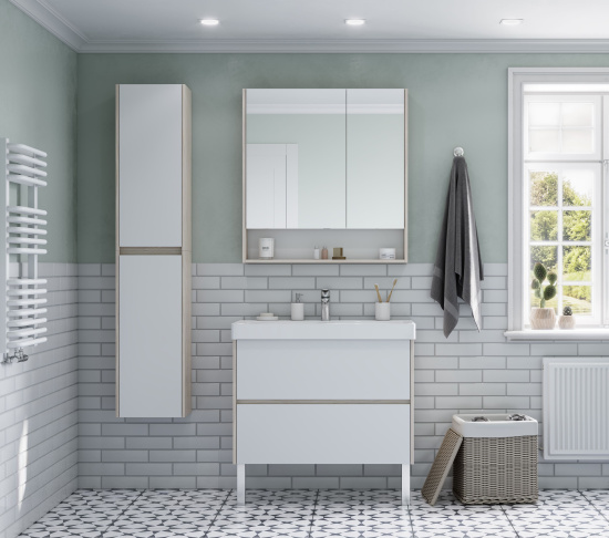 Зеркало-шкаф Aquaton Сканди 90 дуб верона