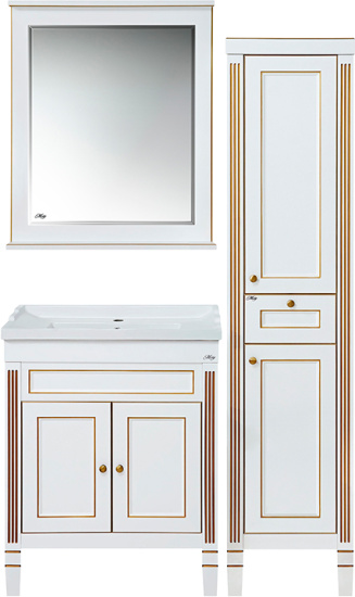 Зеркало Misty Женева 60 белая патина