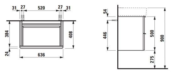 Тумба с раковиной Laufen Space 65 см белая матовая