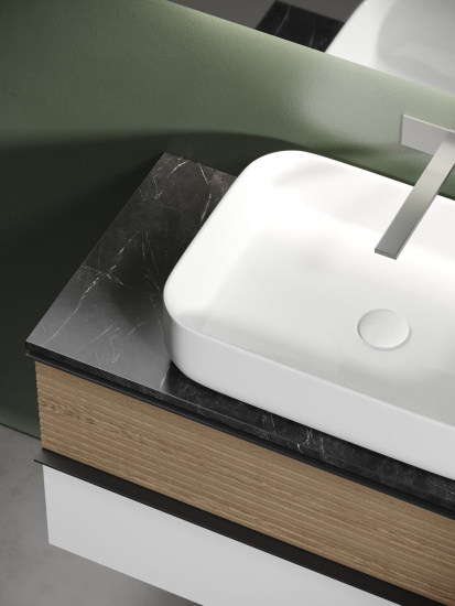 Тумба с раковиной Sancos Delta 100 дуб светлый/белый, DL100W