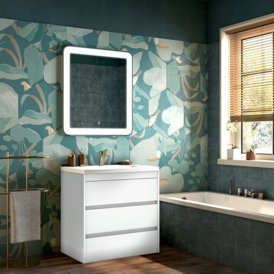 Тумба с раковиной Art&Max Family 75 напольная, Bianco Lucido