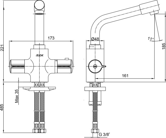 Термостат E.C.A. Thermostatic 102108730EX