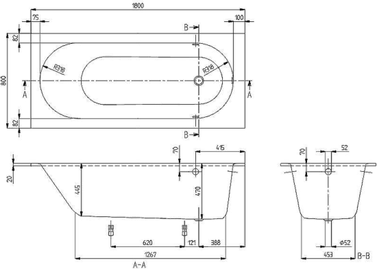 Квариловая ванна Villeroy & Boch Oberon UBQ180OBE2V-01